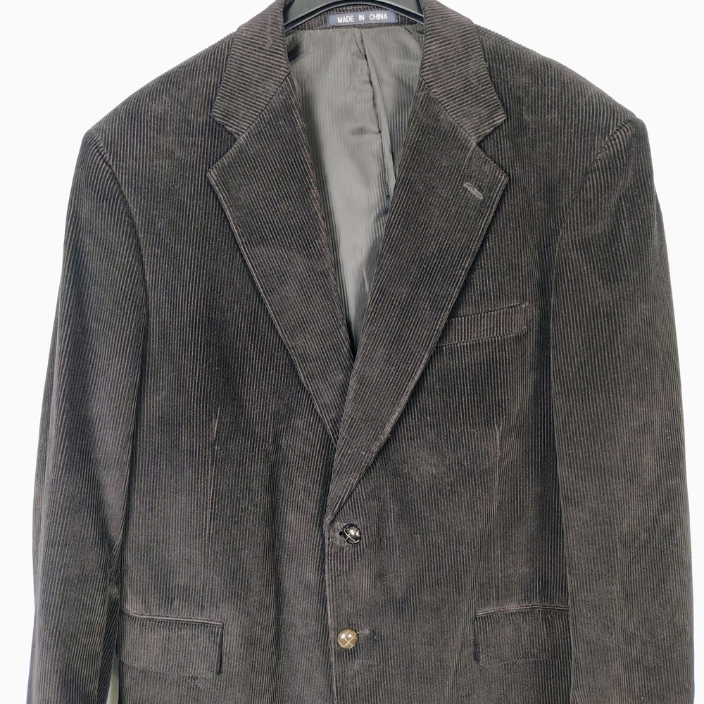 New‎ England Collection Mens Corduroy Blazer Brown 2 Button Sport Coat preppy